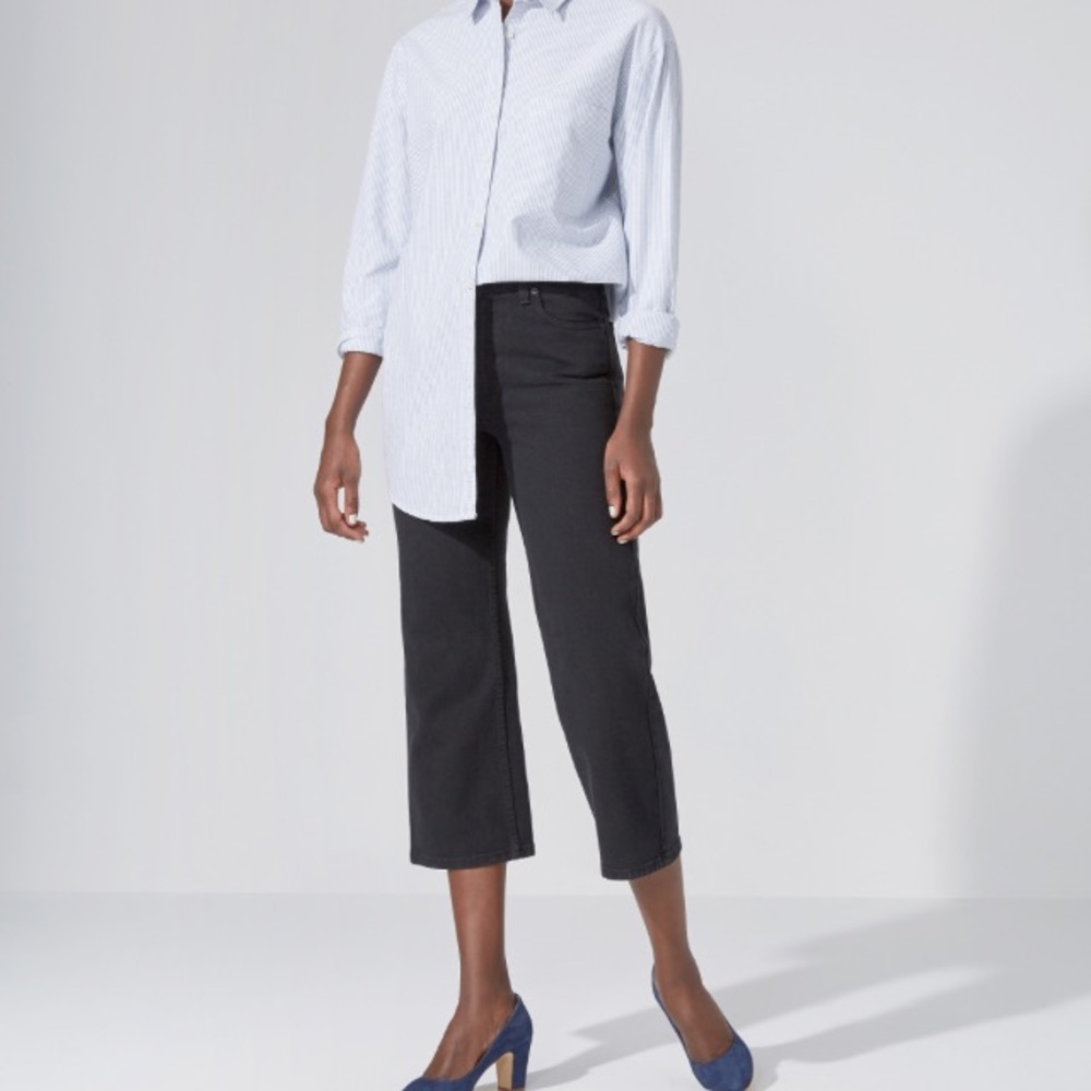 Frank & Oak High-Waist Wide-Leg Ankle Jean